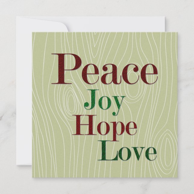 Peace, Joy, Hope & Love Holiday Card (Front)