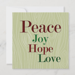 Peace, Joy, Hope & Love Holiday Card