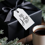 Peace Joy Love | Black & White Stripe Holiday Gift Tags<br><div class="desc">Celebrate the magical and festive holiday season with our custom holiday gift tags. Our modern and trendy holiday design features "peace, Joy, Love" in a trendy typographic font layout. The reverse side features a a bold black and white stripe background, with to and from. You can customise the text size,...</div>
