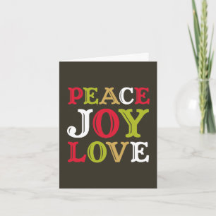 PEACE JOY LOVE block letter corporate custom logo Holiday Card