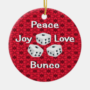 peace,joy,love,bunco ceramic tree decoration