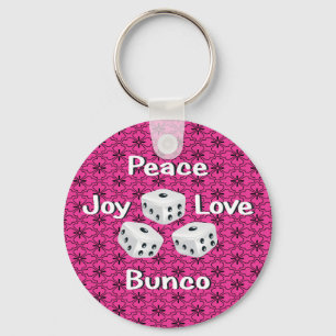 peace,joy,love,bunco key ring
