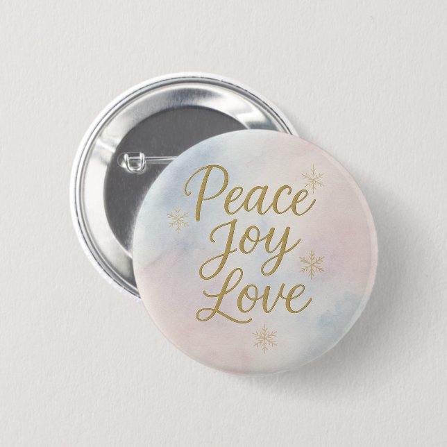 Peace Joy Love Elegant Christmas 6 Cm Round Badge (Front & Back)