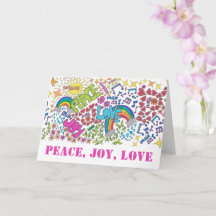 Peace Joy Love Hippy Art, with your words inside