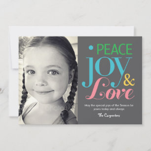 Peace, Joy, & Love Holiday Photo Cards