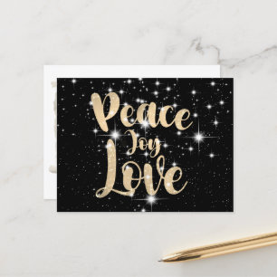 Peace Joy Love In Stars Holiday Postcard