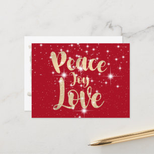 Peace Joy Love In Stars Holiday Postcard