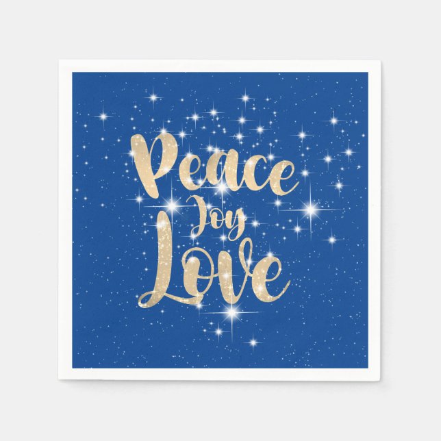 Peace Joy Love In Stars Napkin (Front)