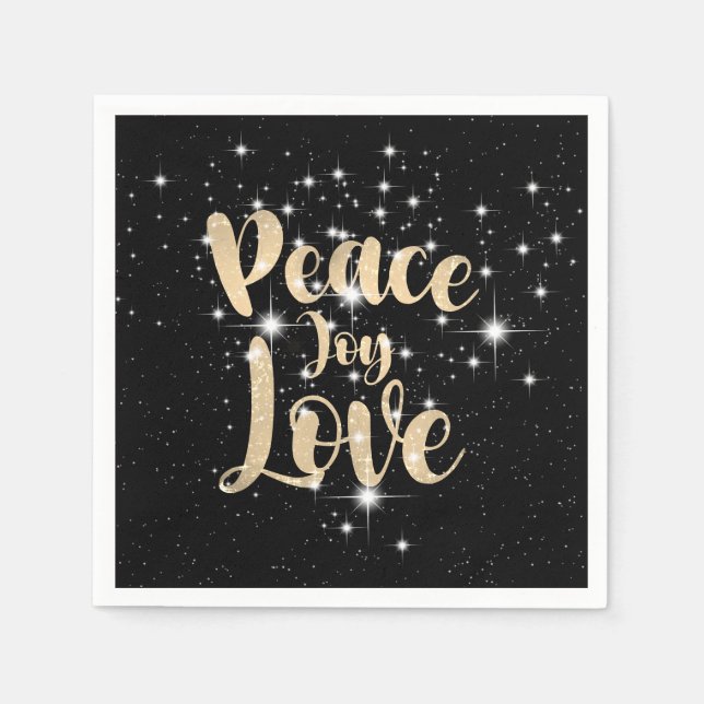 Peace Joy Love In Stars Napkin (Front)