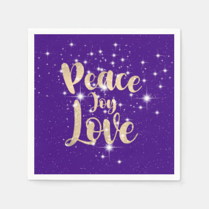 Peace Joy Love In Stars  Napkin