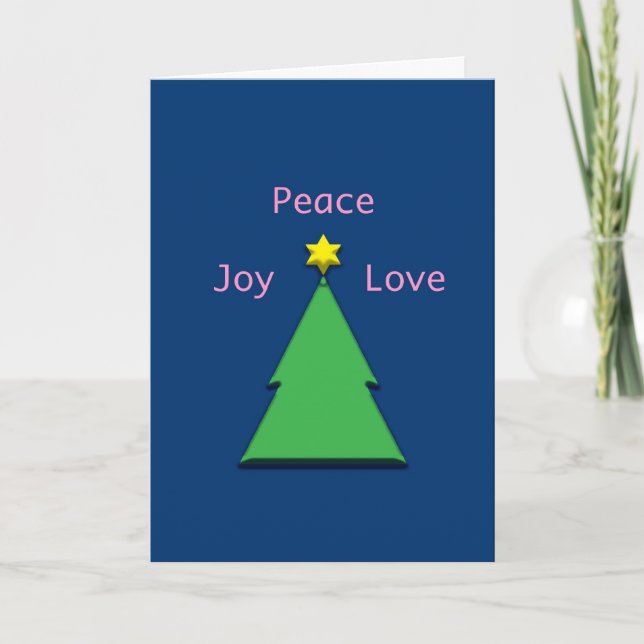 Peace Joy Love Interfaith Chrismukkah Holiday Card (Front)