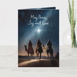 Peace Joy Love Merry Christmas Wise Men Card