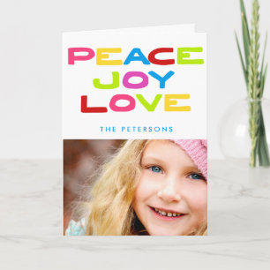 Peace Joy Love Trendy Holiday Photo Christmas