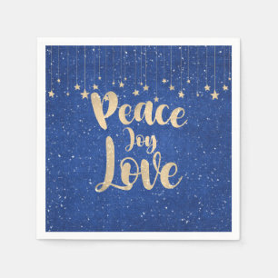 Peace Joy Love with Stars   Napkin