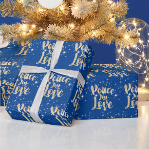 Peace Joy Love with Stars  Wrapping Paper