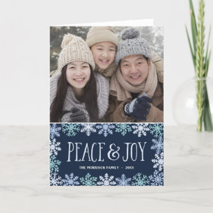 Peace & Joy Modern Folded Holiday Photo Card