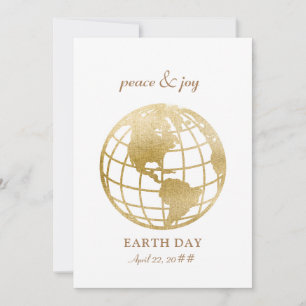 Peace & Joy Save Our Planet Logo Mother Earth Day Holiday Card