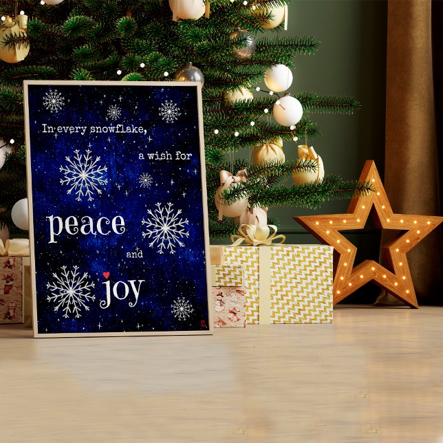 Peace Joy Starry Night Christmas Wishes Holiday Poster (Creator Uploaded)