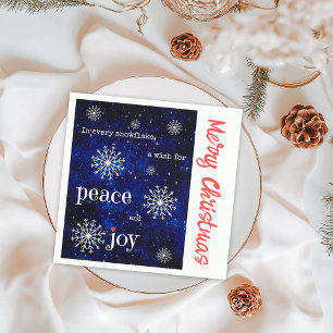 Peace Joy Starry Night Merry Christmas Holiday Napkin