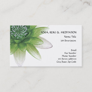 Peace l Beautiful Green Lotus Flower/Water Lily Business Card