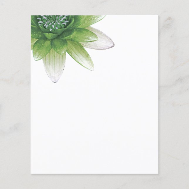 Peace l Beautiful Green Lotus Flower/Water Lily Flyer (Front)