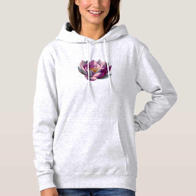 Peace l Beautiful Pink Lotus Flower/Water Lily Hoodie (Front)