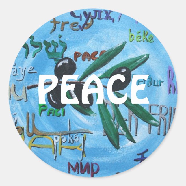 "Peace Language" - PEACE Fine Art Stickers (Front)