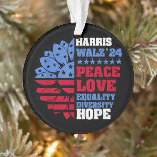 Peace LGBT Harris Walz Waltz Ornament