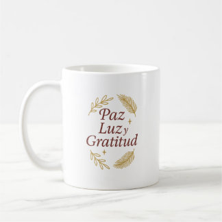 Peace, Light and ✨ Gratitude | Elegant Christmas D Coffee Mug