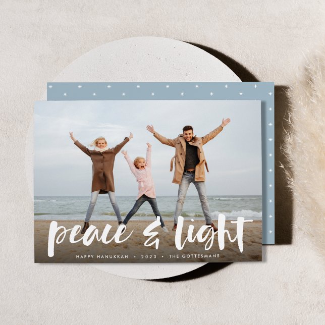 Peace & Light | Full Photo Hanukkah Holiday Card (Creator Uploaded)