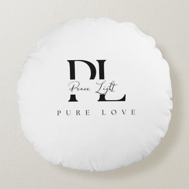 “Peace Light – Pure Love Logo Round Cushion (Front)
