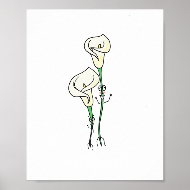 peace lilies, cute flower themed poster (Front)