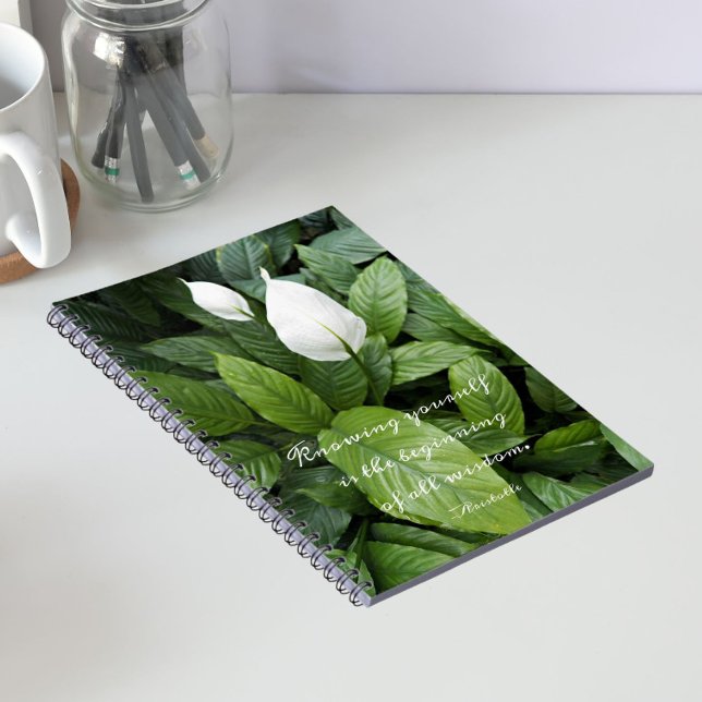 Peace Lily Aristotle Philosophical Wisdom Quotee Notebook (In Situ)