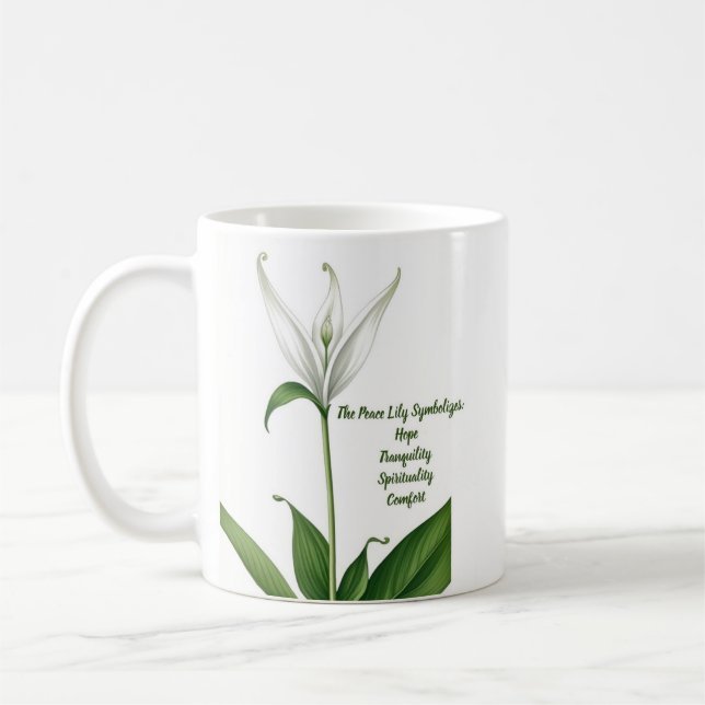 Peace Lily Comfort Spiritual Inspiration Mug (Left)