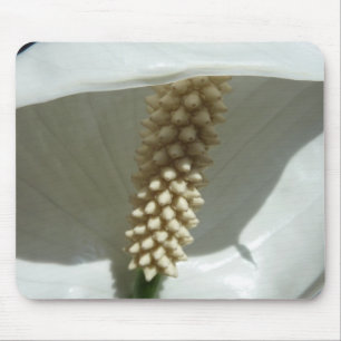 Peace Lily Elegant White Floral Mouse Mat