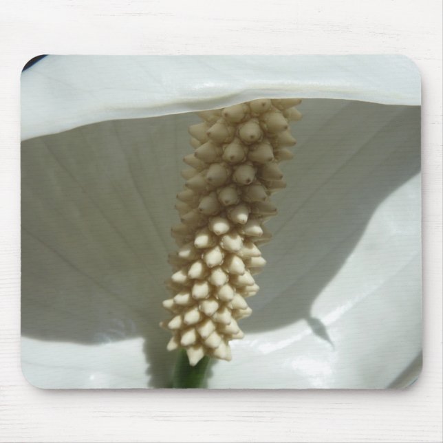 Peace Lily Elegant White Floral Mouse Mat (Front)