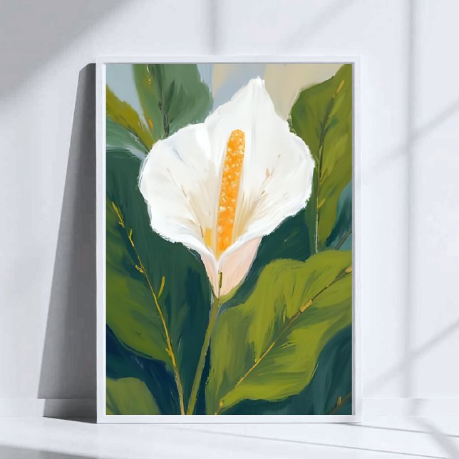 Peace Lily Flower Painting Watercolor Poster (Creator Uploaded)