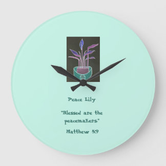 Peace Lily Large Clock