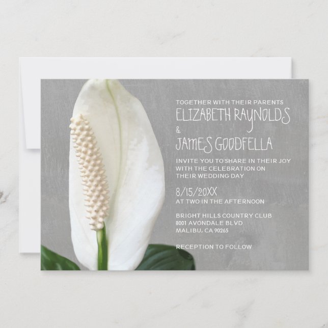 Peace Lily Wedding Invitations (Front)