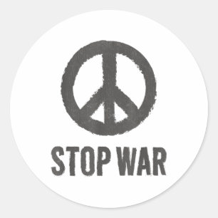 Peace Logo Hippie-symbol Stop War Protest Peace Si Classic Round Sticker