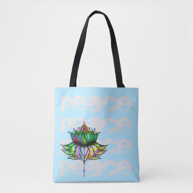 Peace Lotus Tote Bag (Front)