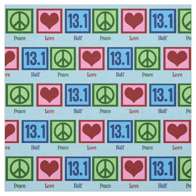 Peace Love 13.1 Half Marathon Runner Fabric (Swatch)