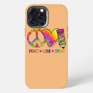 Peace Love 1st Grade Funny Tie Dye Student iPhone 13 Pro Max Case
