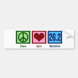 Peace Love 26.2 Marathon Runner Bumper Sticker