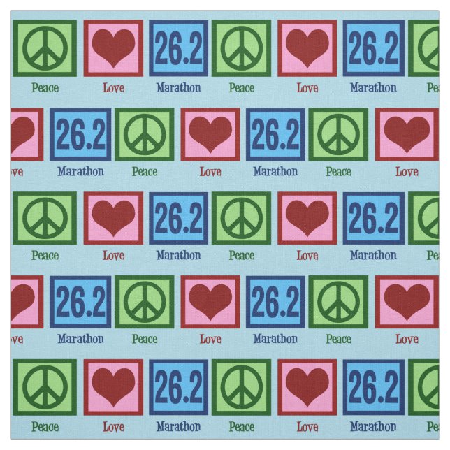 Peace Love 26.2 Marathon Runner Fabric (Swatch)