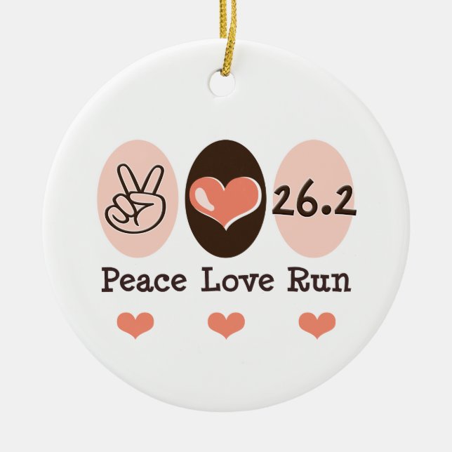 Peace Love 26.2 Ornament (Front)