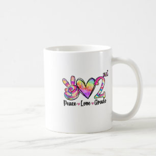Peace Love 2nd Grade Tie Dye Ck To School Teacher Coffee Mug