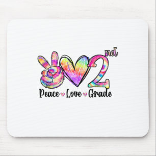Peace Love 2nd Grade Tie Dye Ck To School Teacher Mouse Mat