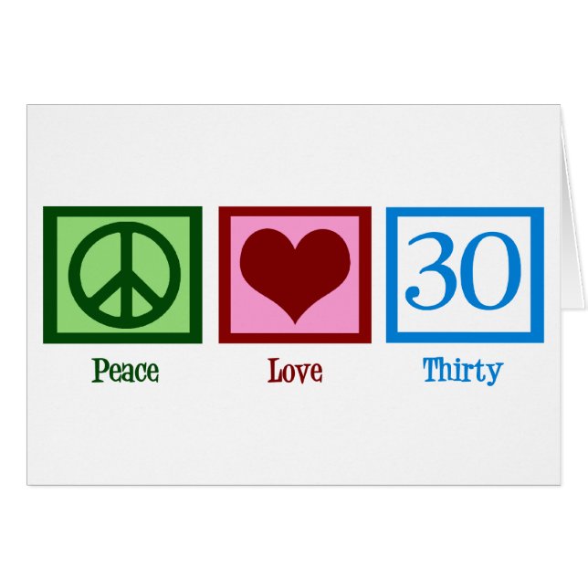 Peace Love 30th Birthday Cute Party (Front Horizontal)
