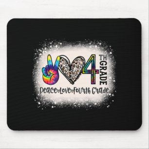 Peace Love 4th Grade Girls Teacher Back To School  Mouse Mat